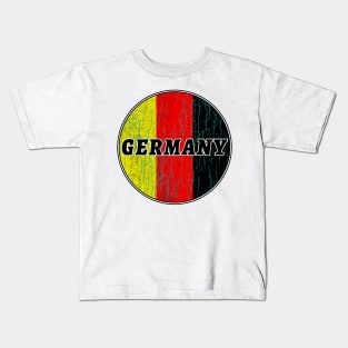 DEUTSCHLAND GERMANY FLAG DISTRESSED FLAG LOGO Kids T-Shirt